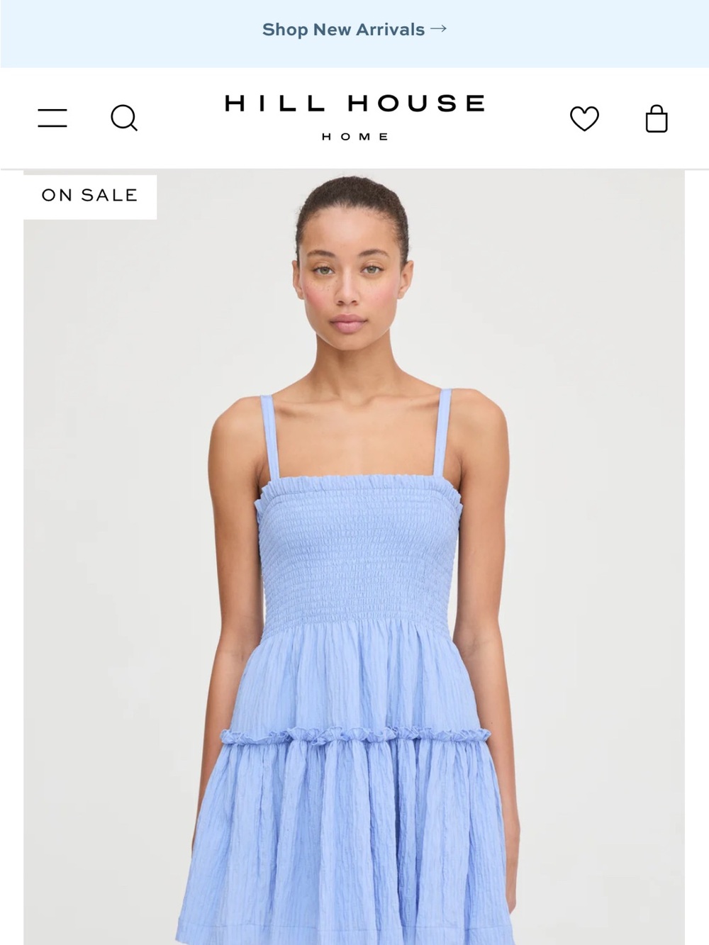 Hill House Light Blue Smocked Tiered Midi Dress